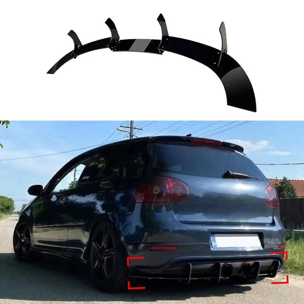 Bakre stötfångar diffusor spoiler läppskydd splitter karossats tillbehör till Golf Mk5 R32 Bright black