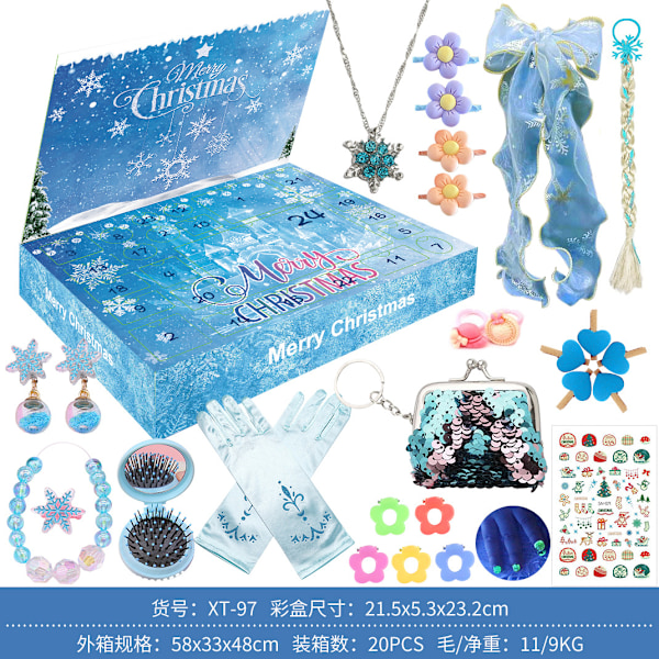Adventskalender för Flickor - Enhörningspresenter för Flickor Adventskalender 24 Dagar med Överraskningar Bästa Presenter för Döttrar Baby H ice and snow