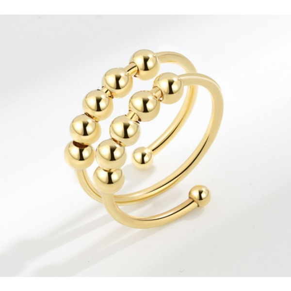 Anti-stressring dobbel justerbar kobber Guld