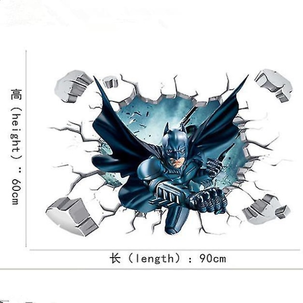 3D Batman veggklistremer DC-helt tapet for barneromsdekorasjon LV2238 60*90cm