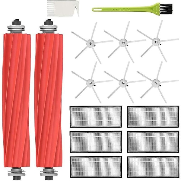 Roborock S7 Maxv Ultra / S7 Maxv / S7 Plus / S7 Max / S7 -robotti-imurin lisävarusteet (2 pääharjaa + 6 suodatinta + 6 sivuharjaa