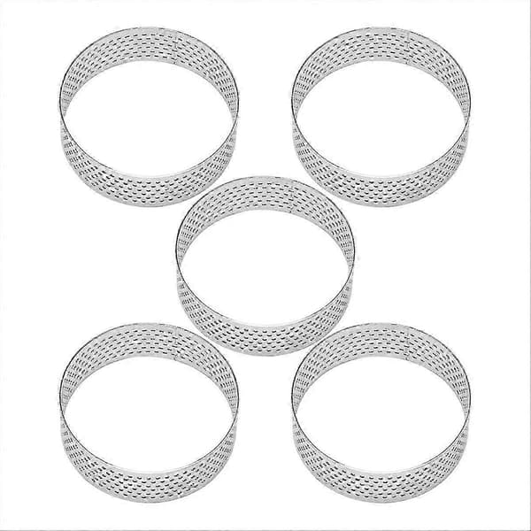 16-pack 6 cm cirkulära tårtringar dessert rostfritt stål perforering