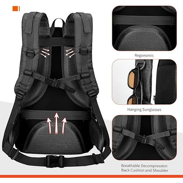 Unisex Lätt Reseryggsäckar 50L Ryggsäck Resa Ryggsäck Vandring Trekking Vattentät Ryggsäck Cykel Kvinnor Män för Vandring Camping, Resor
