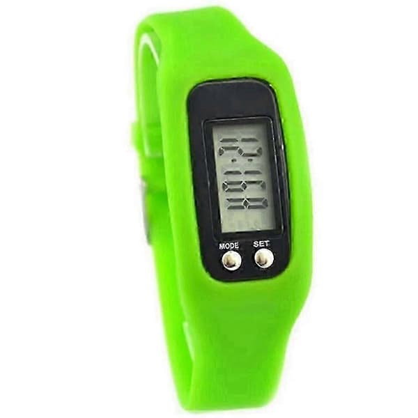 LCD-display Silikon Stegräknare Barnklocka LED Stegräknare Klocka Presenter Green