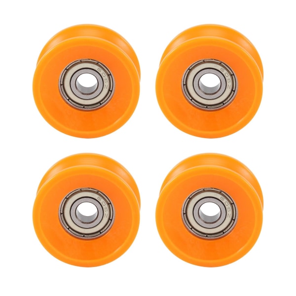 4 kpl 6X30X13mm muovipinnoitetut suljetut laakerit teräs 606ZZ syvä U-ura ohjainrulla Orange