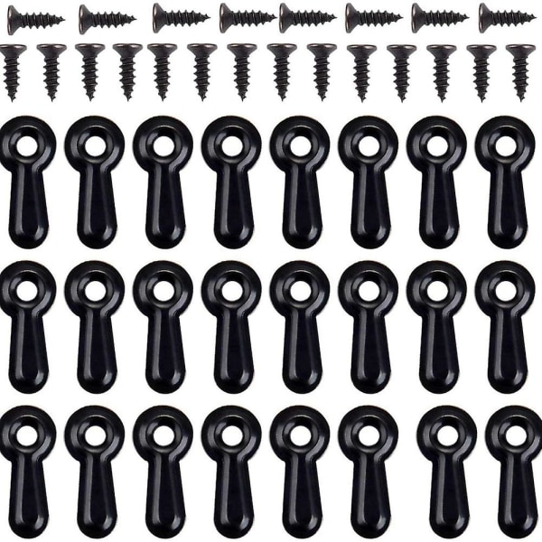 Billedramme Drejeknap Fastgørelsessæt, 100 STK Billedramme Bagside klips Fotoramme Hardware C black