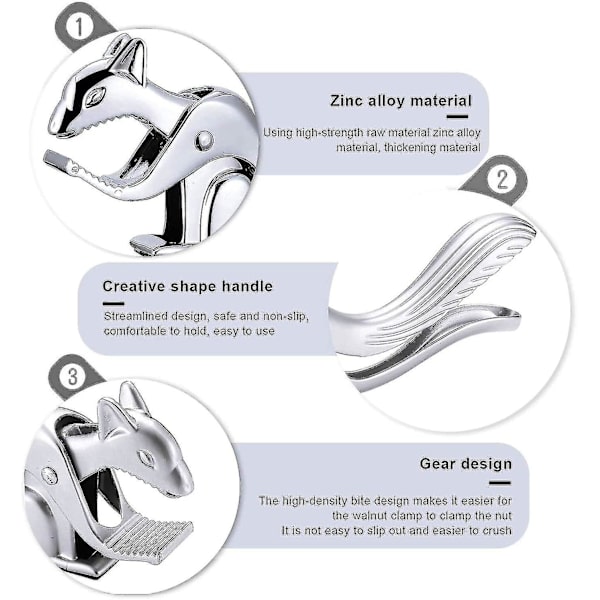Piao Ekorre Nötknäppare, Stålnötknäppare, Nötknäppare Valnötter, Ansträngningsbesparande Öppningsnötter, Längd: 17,5 cm, Designade Nötknäppare, Ekorre Design Gjutjärn