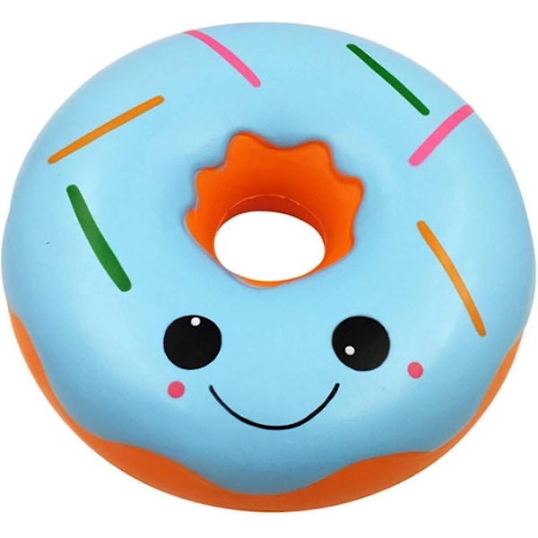 10\" Stor Langsomt Stigende Squishy Legetøj, Gigant Donut Jumbo Langsomt Stigende Duftende Super Blød Klem Squishy Mad Legetøj Stressaflastning Gave Samling (blå