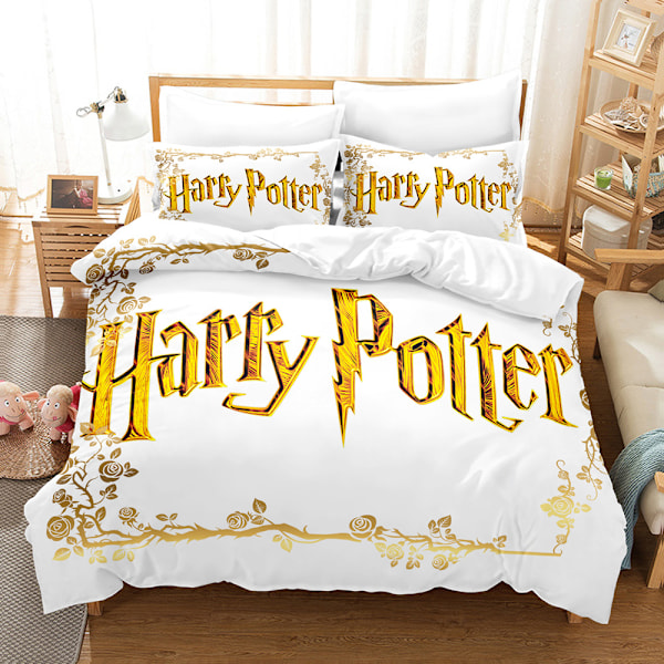Harry Potter Tryckt Sängklädesset Påslakan Täcke Örngott Barn Present 7 140*210