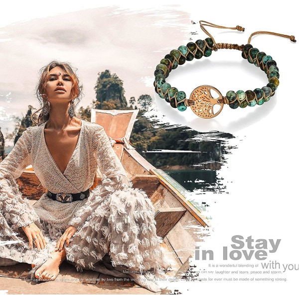 Bohemian Pearl Jewel Yoga-armbånd pakket ind med naturligt armbånd helbreder Reiki