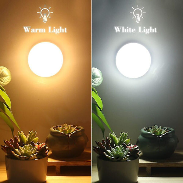 Trådløs LED PIR bevægelsessensor lys batteri vægskab trappe natlampe 10led 8 LED  White