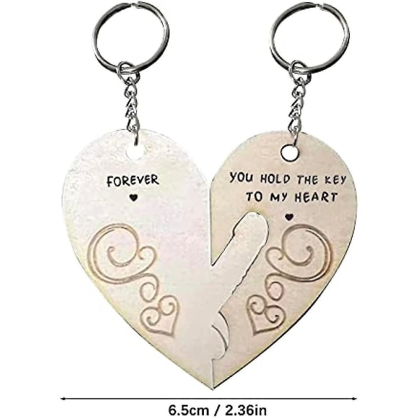 Valentine Par nøkkelring for kjæreste og kjæreste - du holder nøkkelen til mitt hjerte Par nøkkelring for ham og henne