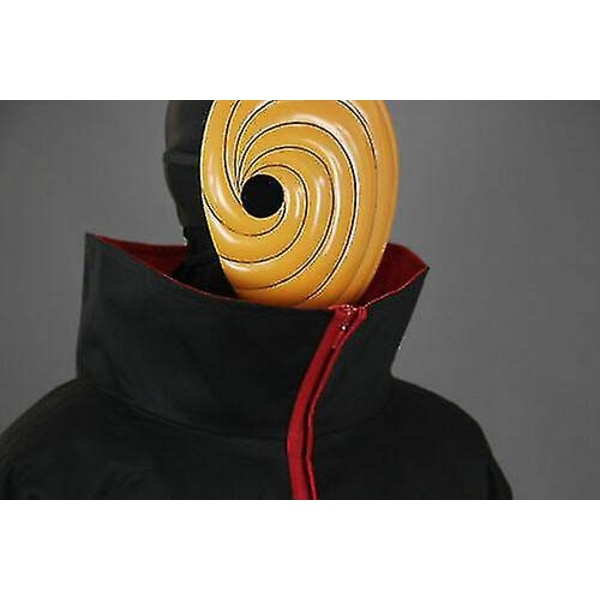 Naruto Akatsuki Tobi Uchiha Obito Robe Cloak Coat + Resin Mask Cosplay Costume L