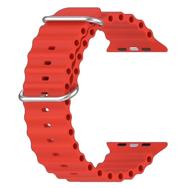 Silikone Ocean Rem til Apple Watch Red 45mm