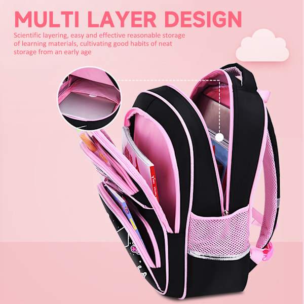Sanrio Tegneserietrykt Ryggsekk Casual Ryggsekk Poster Lett Stor Kapasitet Reise Laptop Ryggsekk Kanelbolle Cinnamon roll L