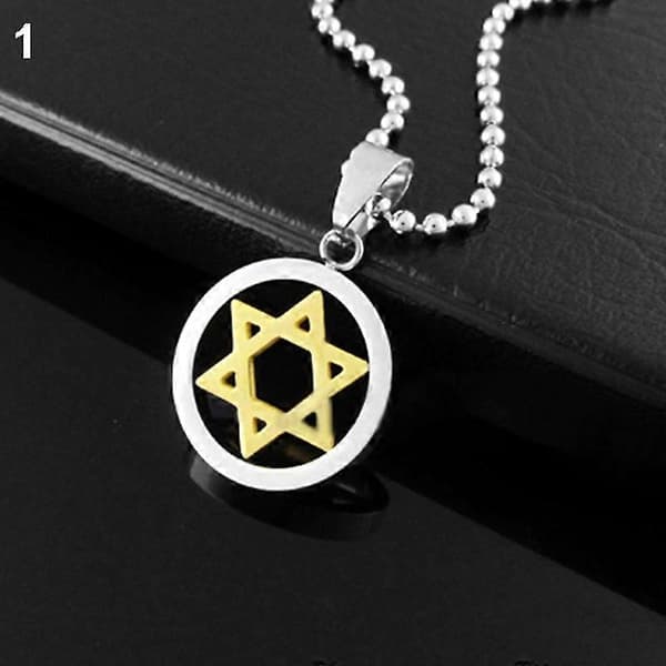 Unisex Mode Rostfritt Stål David Halsband Smycken Silver