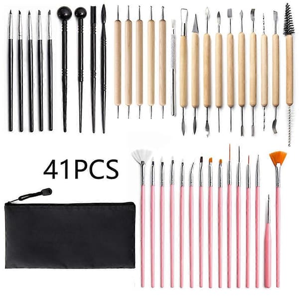 41 delar Graffiti DIY Hook Line Sminkpenslar Pink