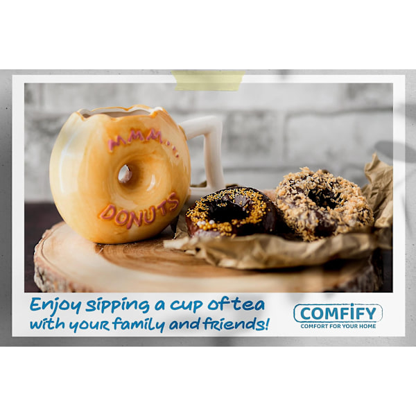 Keramisk Donut-mugg - Bästa Koppen för Kaffe, Te, Varm Choklad och Mer Rolig Kaffe Mugg Present - Rosa