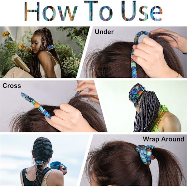 Spiral Hårsnodd, 63cm Dreadlocks Håraccessoar Böjbar Hästsvanshållare Dreadlocks Hårsnodd för Kvinnor Män Långt Tjockt Lockigt Hår (Blå)