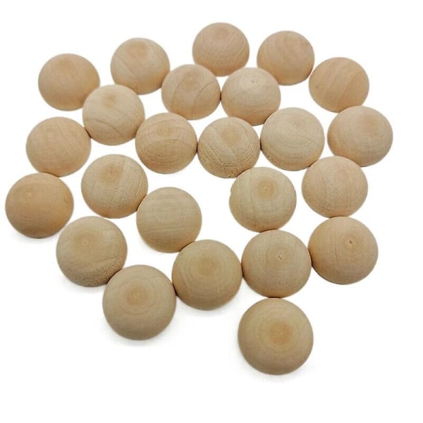 100 kpl puolipyöreitä puuhelmiä, viimeistelemättömiä halkaistuja pyöreitä puupalloja, tee-se-itse 12mm-30mm 30mm