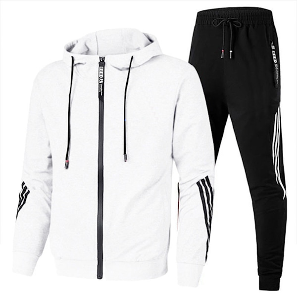 Hettegenser og joggebukse for menn - Casual Sports Suit med glidelås S