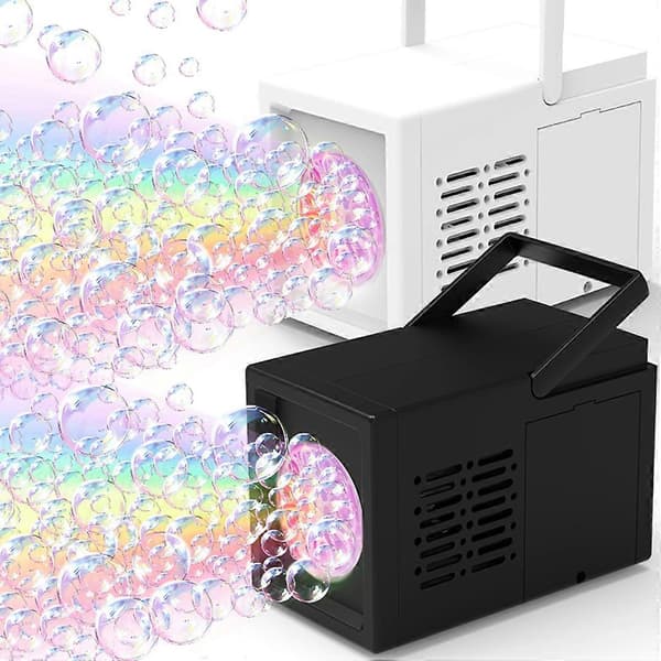 Automatic Electric Bubble Machine Toy - Handheld Bubble Blower for Outdoor Birthday Parties, No Battery or Bubble Solution A Black