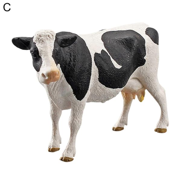 Dyrmodell Solid Nøye Utførelse Plast Simmental Ku Dyremodell for Skrivebordsdekorasjon C