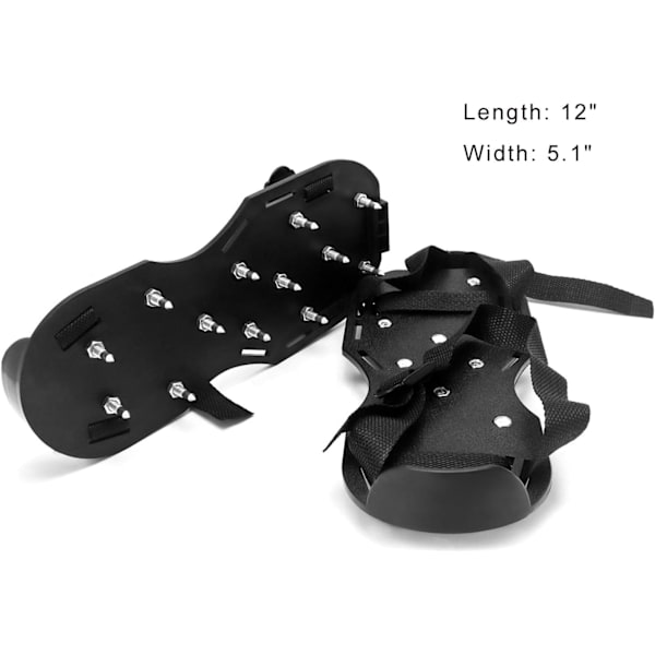 Gunite Spiked Shoes med 1-3/16\" korte pigge, perfekt til epoxygulve, overlejringer, dækning, sort farve (1 par)