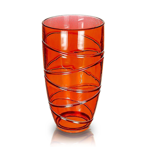 Set av 4 färgade virvelplast akryl dryck boll glas party camping trädgård