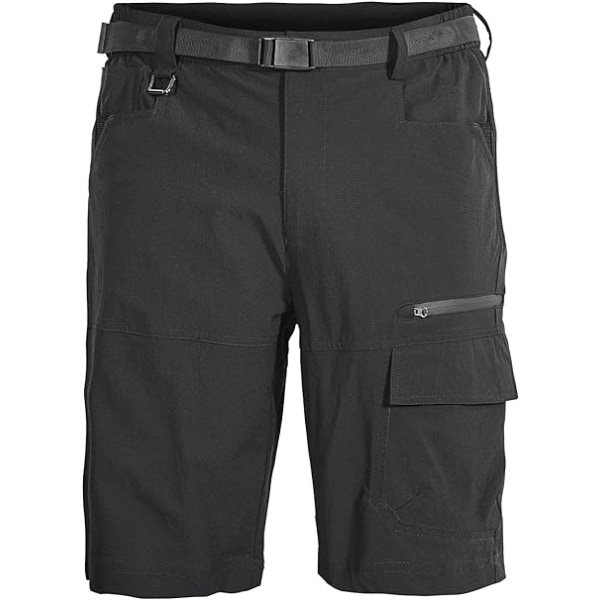 Svarta vandringsshorts för män Andas utomhus Snabbtorkande Lättviktssport Lättvikt Stretchig Cykling Klättring Bermuda Shorts med flera fickor, XL