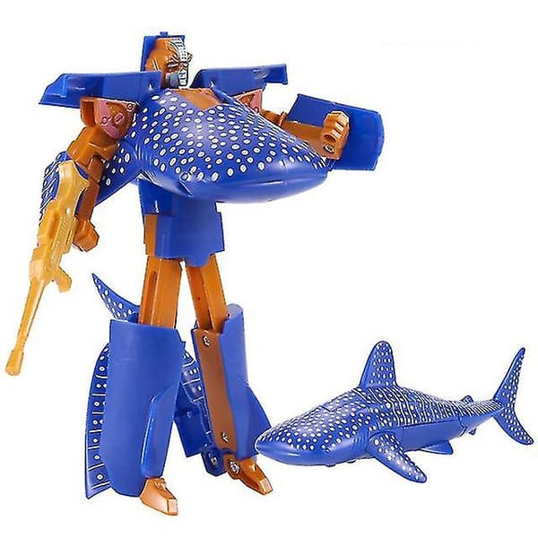Transformasjon Sjøliv Robotleker Spekkhogger Delfin Hvit Hai Deformasjon Plast Gutter Actionfigur Barnleker whale shark