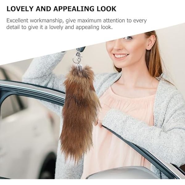 2 stk. hale nøglering bilnøgler sort kat nøglering kanin pote nøgleringe til kvinder fluffy haler nøglering tote pung