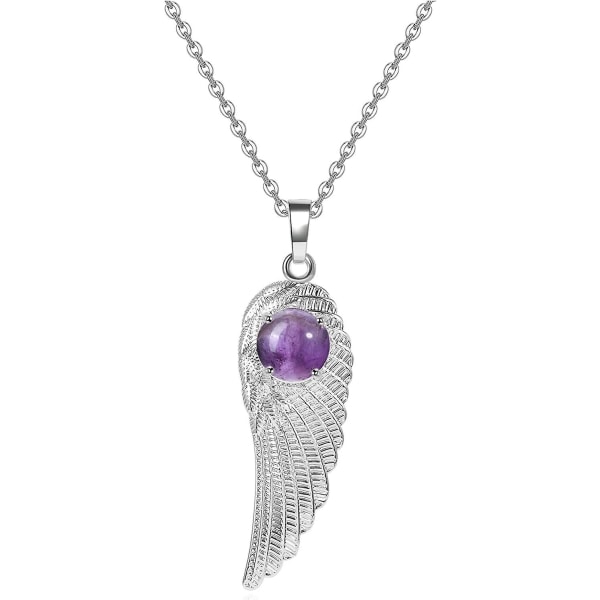 Wing Supporter Silver Ängel Med Gem Ball Halsband Elegant Lady Necklace Energy