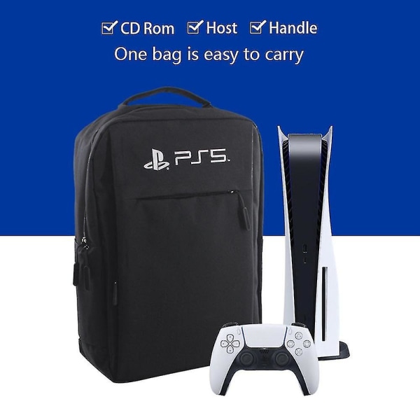 För PS5 Ryggsäck Case Vattentät nylon Skyddsförvaring för Playstation 5 spelkonsoler