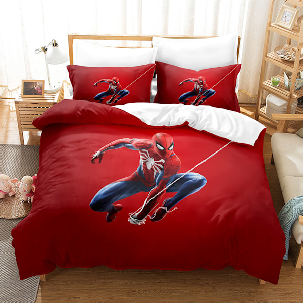 Digitaltryckt Spiderman Sängkläder Tredelat Set Pojkar Marvel Amazon Gränsöverskridande 3D Sängkläder F 140*210