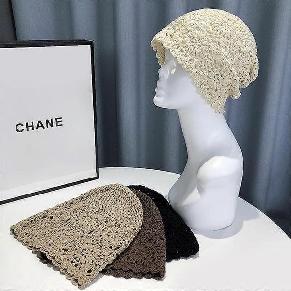 Vår Høst Håndlaget Heklet Slouchy Lue for Kvinner