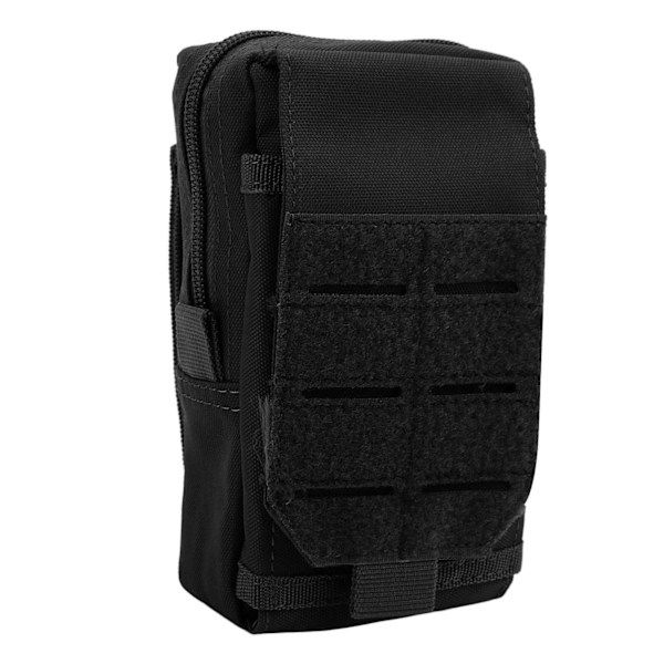 Molle Mobiltelefon Bältesväska Multifunktionsmidjeväska Dubbellagers midjeväska för män för utomhuscampingfiske Svart