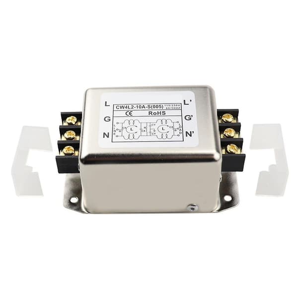 Universal Power Line Filter CW4L2-10A-S, Power EMI Filter Single/Dual Pole Single, Noise Suppressor Power EMI Filter Silver