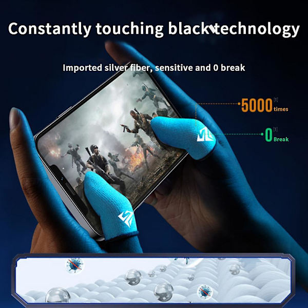 Gaming Finger Sleeve til Pubg Svedafvisende Fingertip Cover Handsker Følsom Touch Screen Med A05