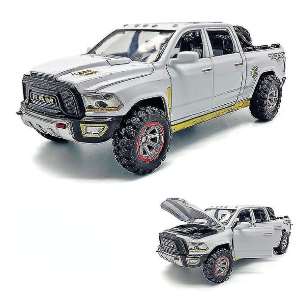 Dodge Ram Trx 1:32 Maastoauto Pickup-malli Metalli Ääni-valo Autolelu Lapsille white