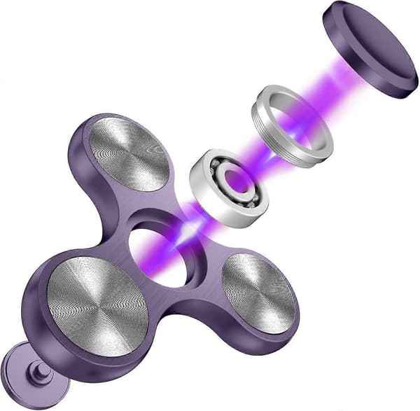 Fidget Spinner-legetøj i rustfrit stål - højpræcision til stresslindring Purple
