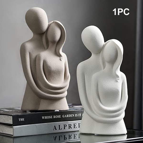 Modern Ceramic Couple Sculpture - Abstract Ceramic Sculpture, ZQKLA B