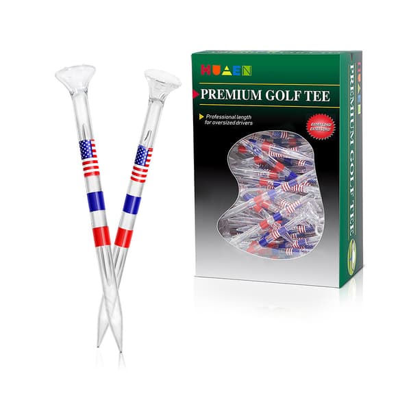 Golf tee cup transparent printing flag PC golf tee colorful flag tee 0.25