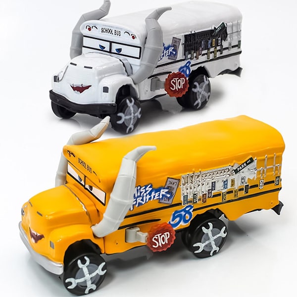 Elokuvissa esiintyvät autot - Diecast-lelut Mcqueen Chicks Hicks The King Flo Finn Mater - Leluauton 1:55 Diecast-malli - Syntymäpäiväautolelut lapsille-hy Yellow