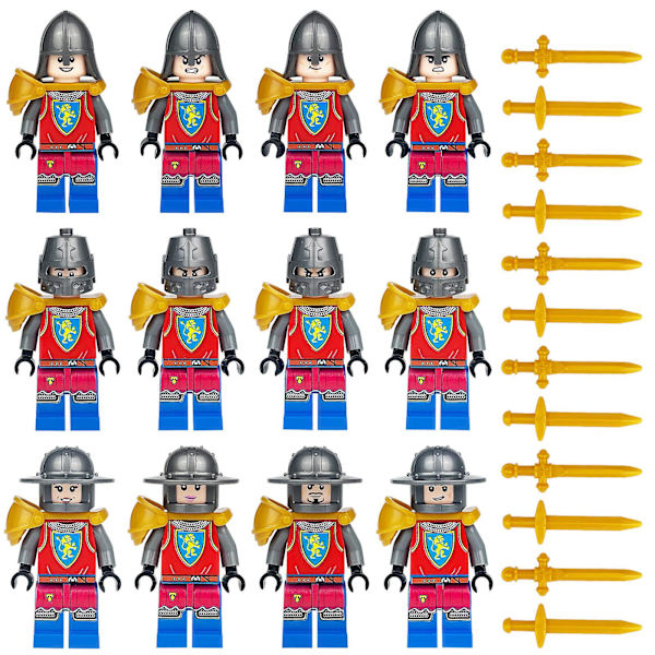 Knights Warrior Soldat Minifigur Byggstenar Barnleksaker Set H