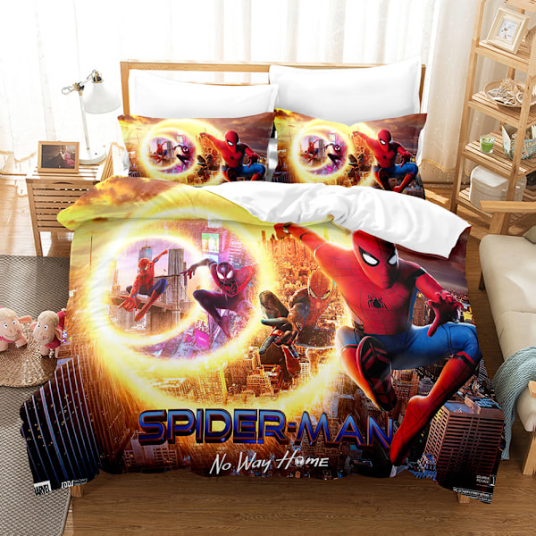 Digitalt Tryk Spiderman Sengetøj Tre-delt Sæt Drenge Marvel Amazon Cross-border 3D Sengetøj E 140*210