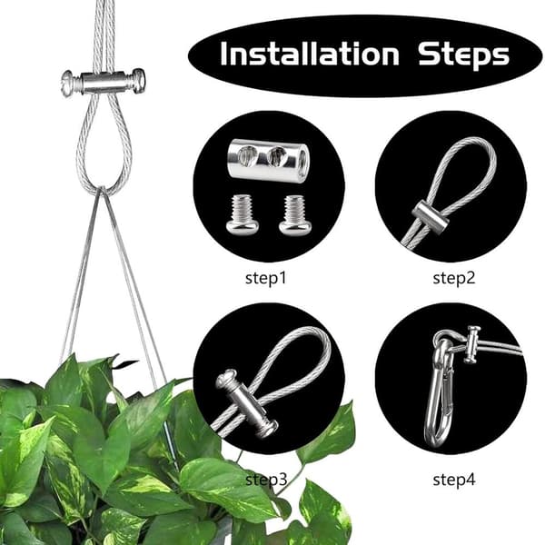 [COQQ] Wire Rope Clips for 1-2 mm Diameter Shaped Wire Rope Clip, 10 Pieces Wire Rope Grips, Loop Sleeve Replacement