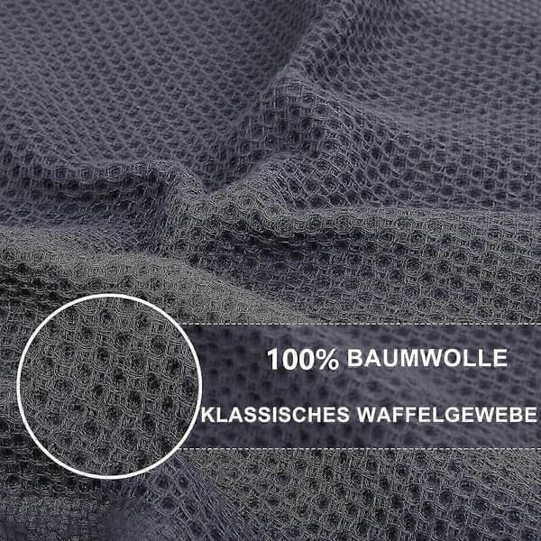 6-pack Premium 100% Bomull Frotté Diskhanddukar, Superabsorberande Disktrasor med Hängögla Dark gray 34*73cm