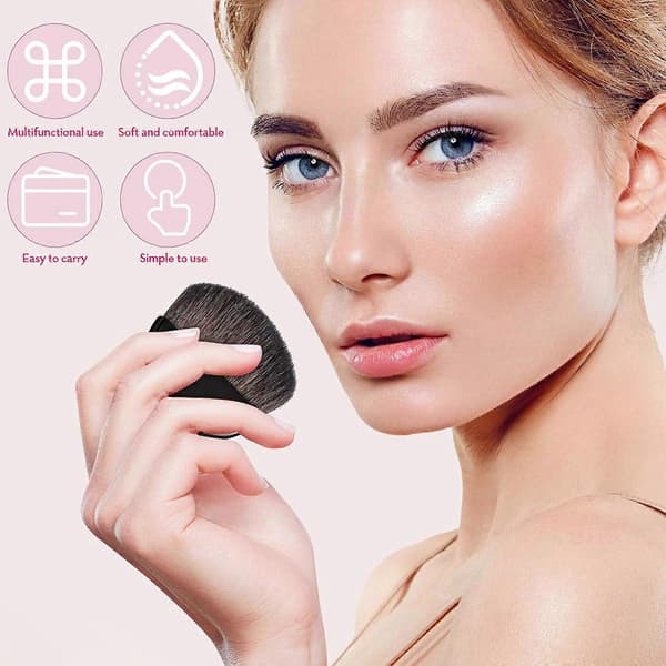 Bærbar makeupbørste til kvinder Concealerbørste til rejser Multifunktionel makeupbørste Flad børste til makeup Blød børste