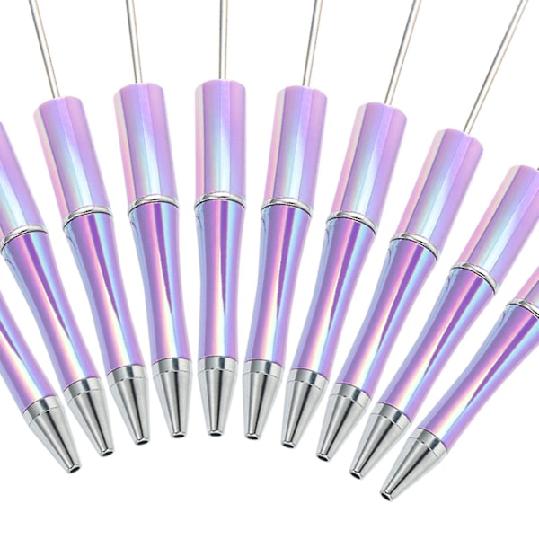 10x Beadable Pen Rollerball Pen Kreativ til Kontorartikler Skoleelever violet violet